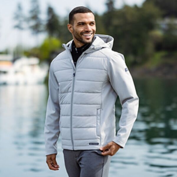 Cutter & Buck Evoke Hybrid Eco Softshell Recycled Full Zip Mens Hooded Jacket Thumbnail