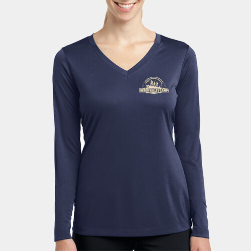 Ladies Long Sleeve PosiCharge ® Competitor V Neck Tee Thumbnail