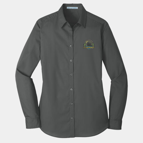 Ladies Long Sleeve Carefree Poplin Shirt Thumbnail